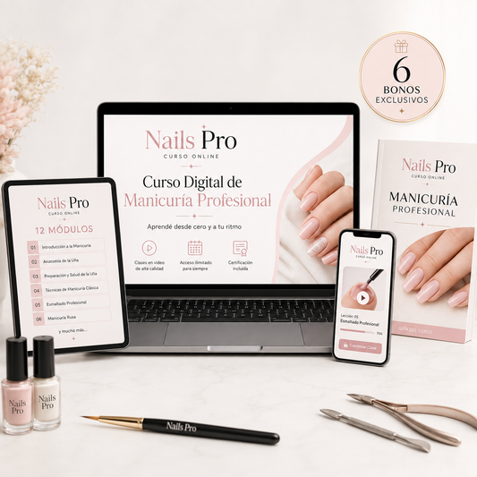 Curso Digital de Manicuria Profesional + 🎁6 Bonos exclusivos HOY!